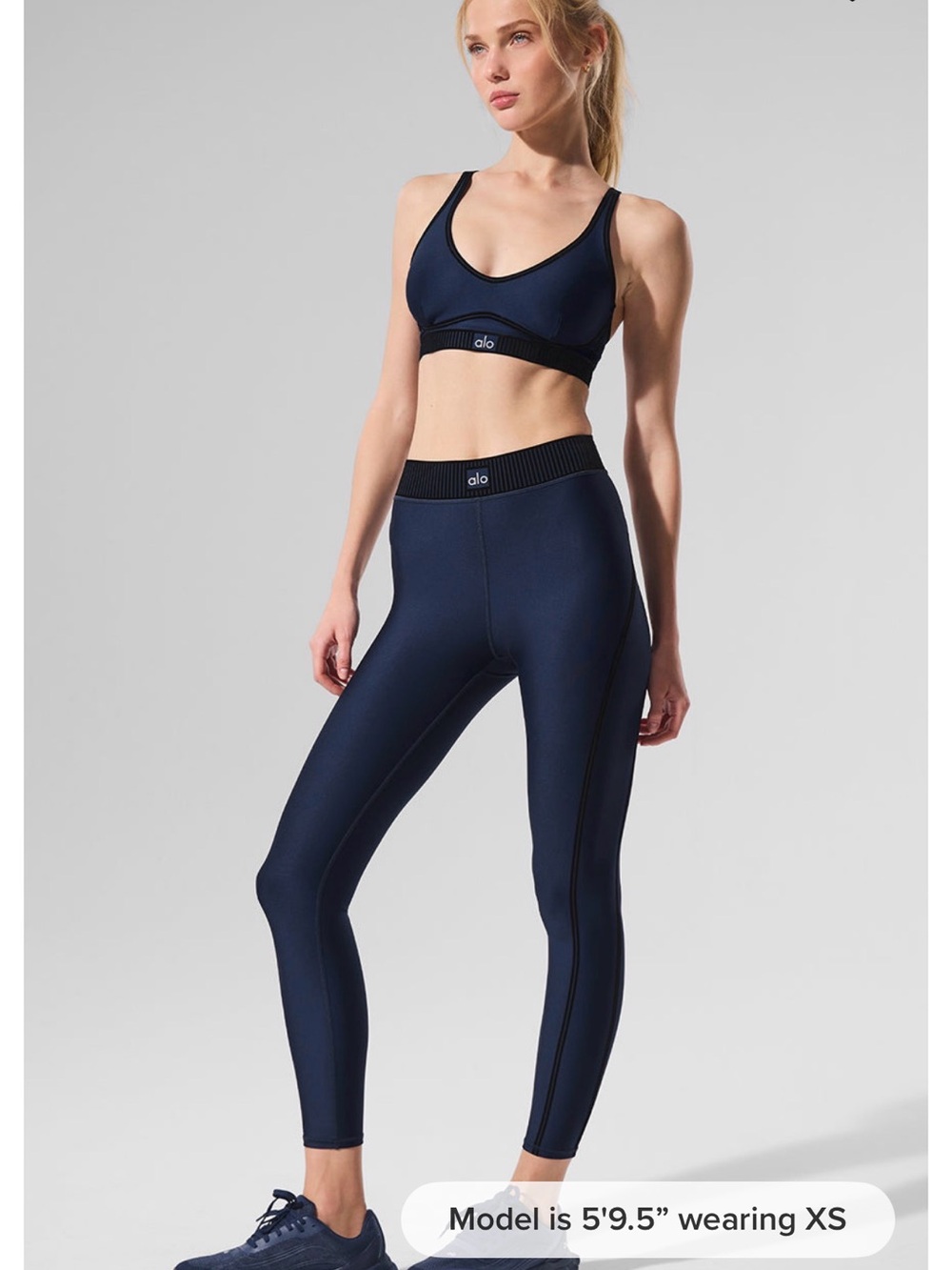 ALO Yoga Navy Seam-Panel High-Waist Leggings